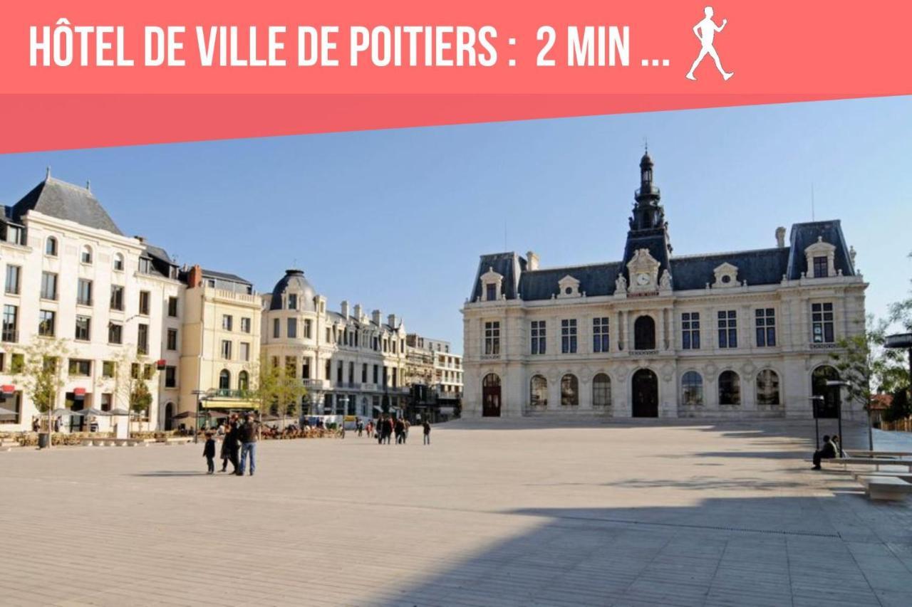 Chambres Poitiers Centre Ville - Salle de Bain, Réfrigérateur, TV et machine à café privatifs - Cuisine commune - Terrasse - Hôtel de ville à 200m Esterno foto